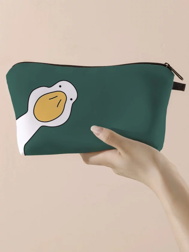 Cartoon Duck Print Zipper Makeup Bag