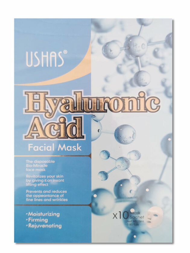 Ushas - Hyaluronic Acid Facial Mask (Pack of 10)